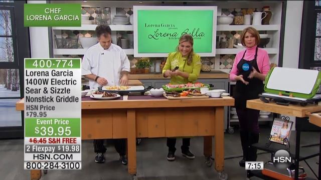 Lorena Garcia 1400Watt Electric Sear Sizzle Nonstick G... смотреть онлайн