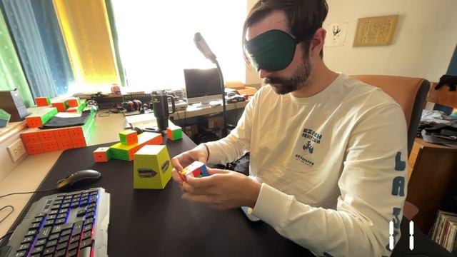 18.46 3BLD wo100 (alt title: 100 solves of Rubik's Cube Blindfolded ASMR) смотреть онлайн