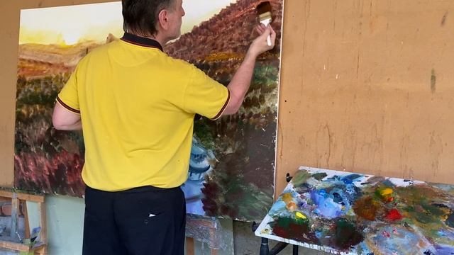 Подмалевок. Еще раз Пушкинская галерея, Железноводск маслом на холсте 100 на 150 см Зилавди Яшуркае смотреть онлайн