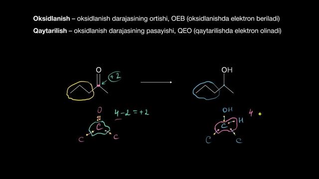 Organik Kimyoda Oksidlanish-qaytarilish Reaksiyalari | Organik Kimyo