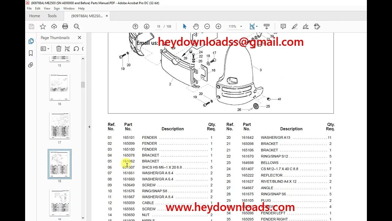 Mustang ME2503 Compact Excavator Parts Manual 909788 смотреть онлайн