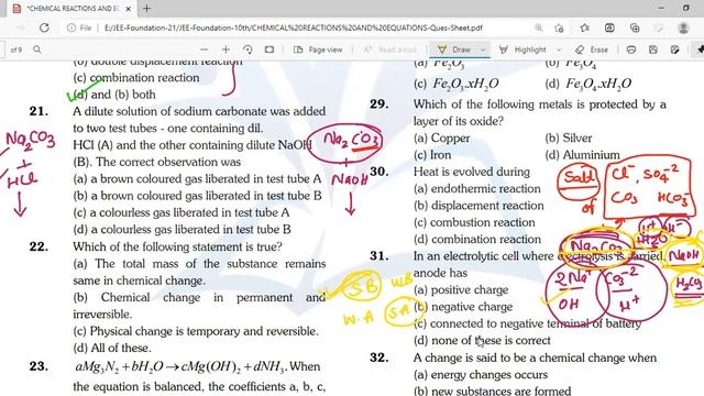 Lec-06 Chemical Reactions and Equations | Sheet Discussion | 9th Foundation смотреть онлайн