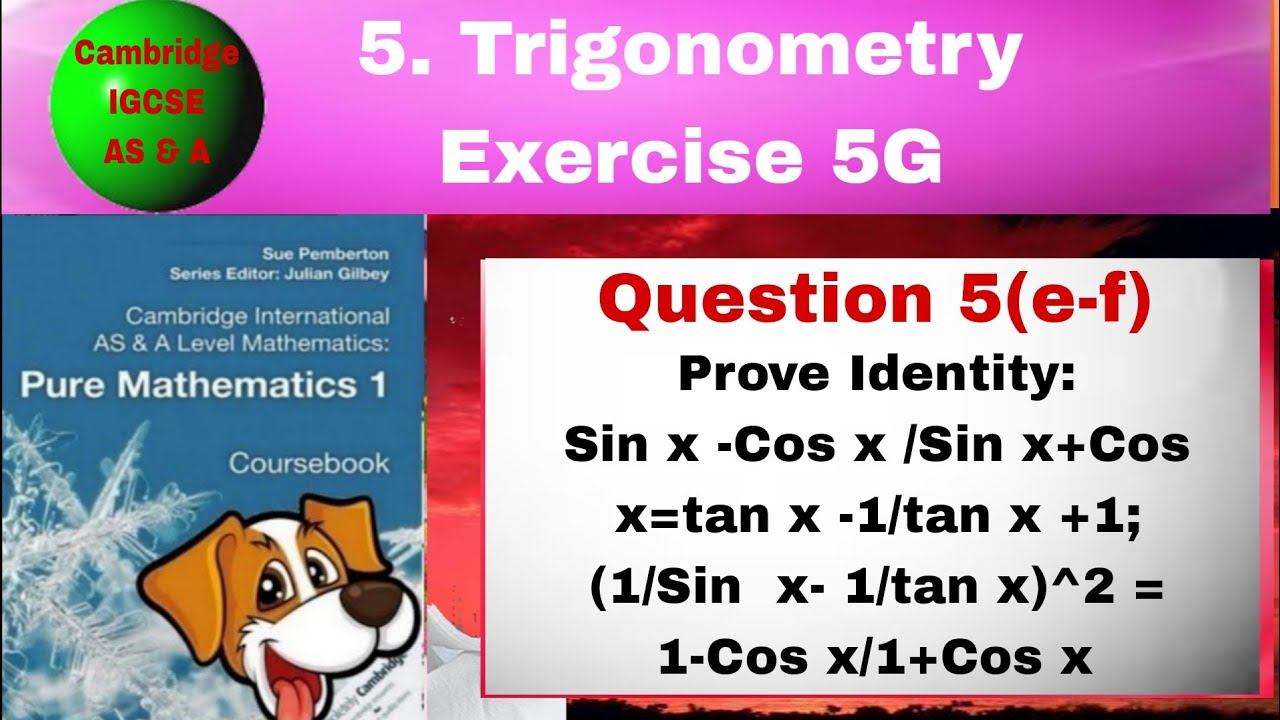 Prove Identity: Sin x -Cos x /Sin x+Cos x=tan x -1/tan x +1; (1/Sin x- 1/tan x)^2 = 1-Cos x/1+Cos смотреть онлайн