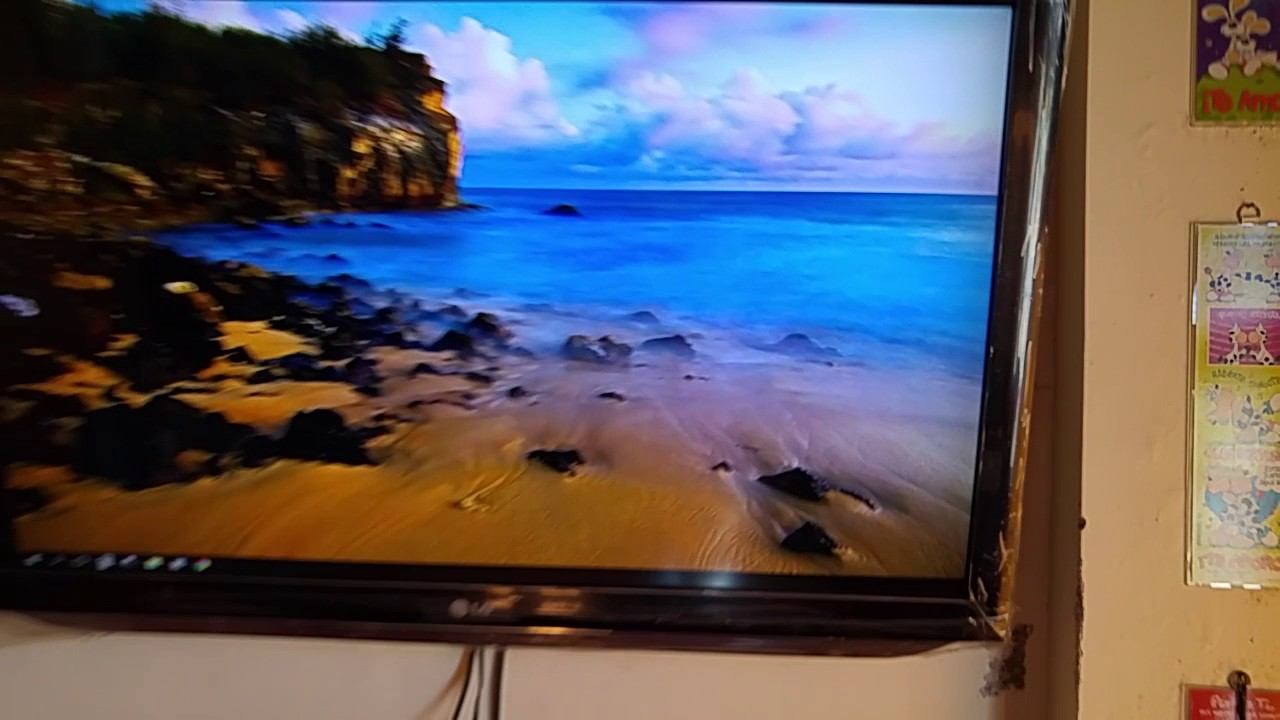 Conectar Pc Computador A Tv Televisor LG Con HDMI Y VGA Cable Azul Con Windows 10