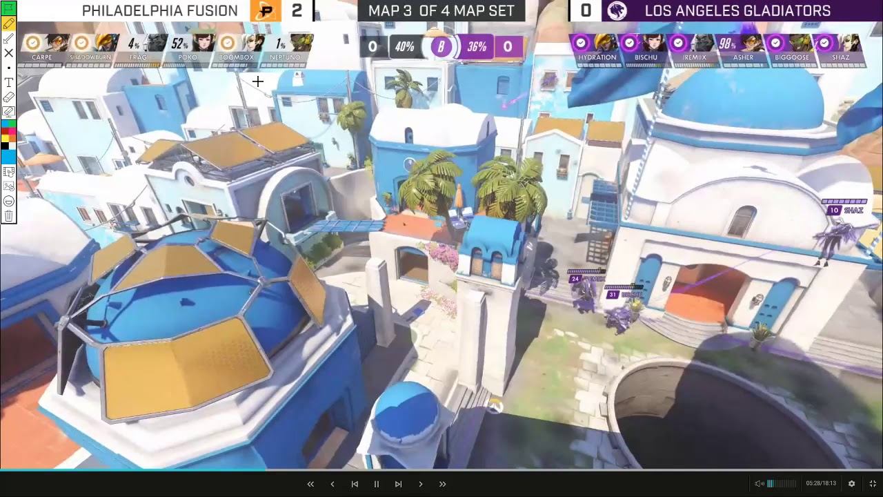 [Аналитика] OWL: Philadelphia Fusion - LA Gladiators, 3 map, Ilios смотреть онлайн