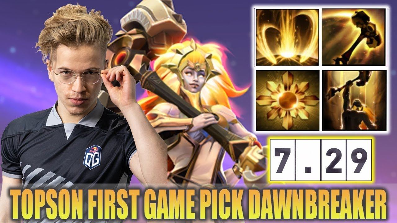 Topson Playing Mid Dawnbreaker | 7.29 Patch FIRST GAME on NEW HERO | DOTA 2 WWT Moment смотреть онлайн