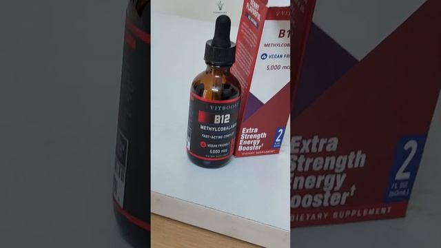 Vegan Liquid B-12 Drops | Methylcobalamin Sublingual Supplement | Vitamin B12 Liquid | Vitboost