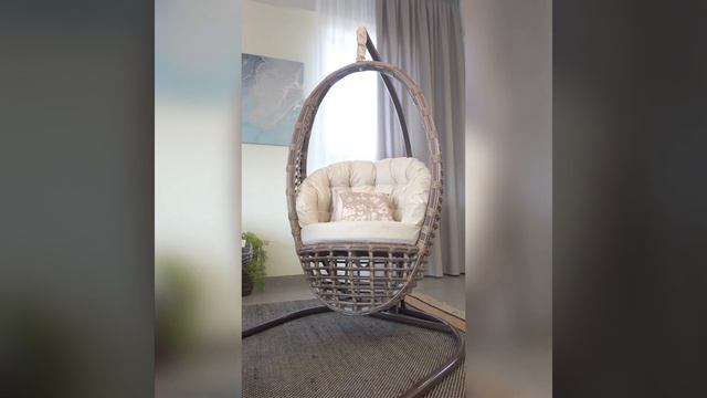 Подвесное кресло Кастриес из искусственного ротанга от фабрики плетеной мебели Malacca #homedecor