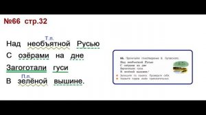 ГДЗ 4 класс, Русский язык, Упражнение. 66  Канакина В.П Горецкий В.Г Учебник, 2 часть