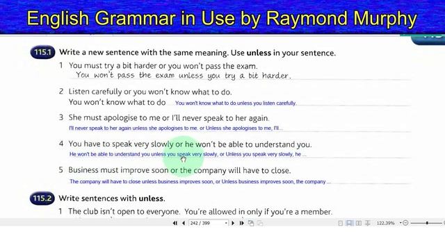 115 English Grammar by Raymond Murphy Unit 115 - Unless, as long as, provided, providing. смотреть онлайн