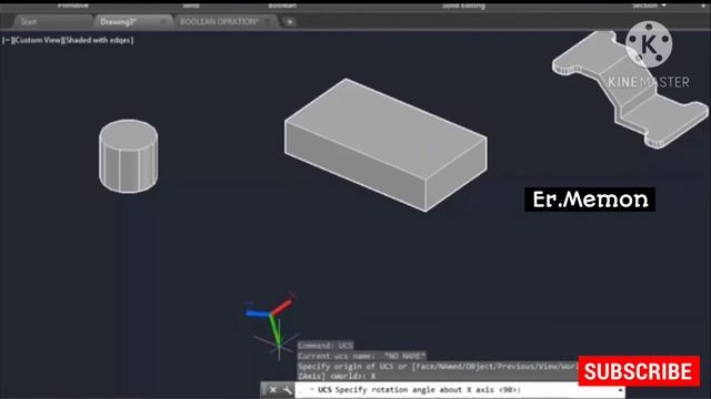 Boolean Operation With 3D || Dynamic Ucs in 3D || Fully Explained In Hindi AutoCAD 3D смотреть онлайн