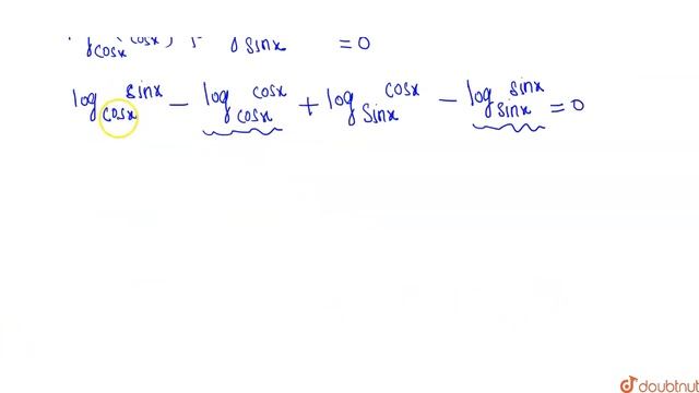 If `"log"_("cos"x) "tan" x + "log"_("sin"x) "cot" x =0,` then x = смотреть онлайн