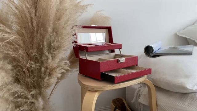 Шкатулка для украшений S-6209-4RB бордовый смотреть онлайн