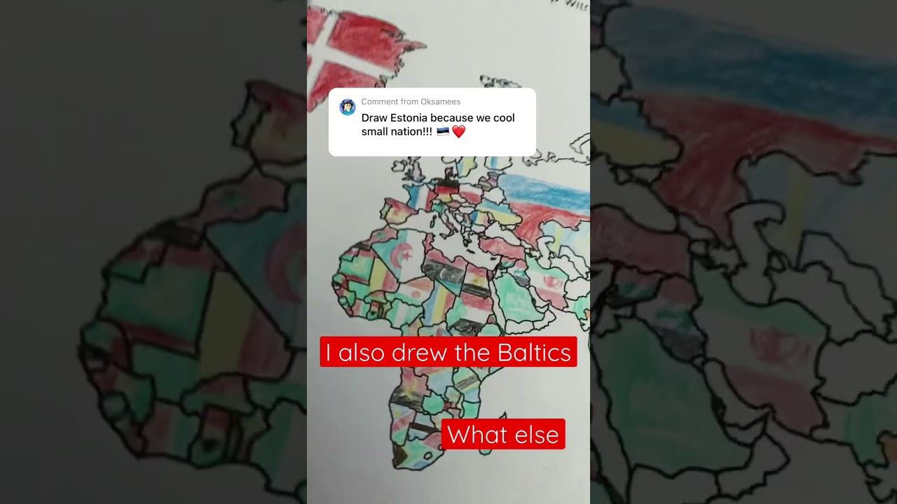Drawing Estonia and Baltics flag on map #geography #drawing #flags #map смотреть онлайн