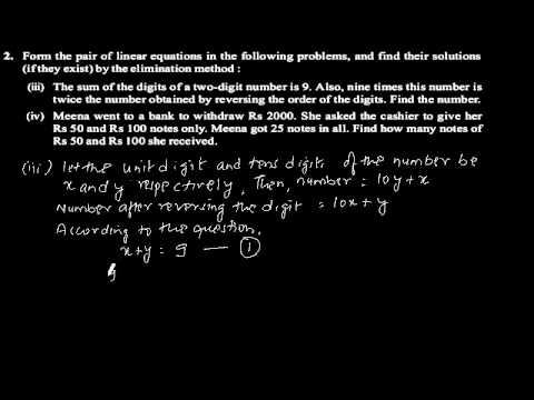 CBSE Class-10 Maths NCERT solution -Pair of Linear Equations- Exercise 3.4 - Problem 2 смотреть онлайн
