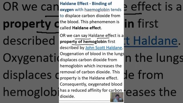 Haldane Effect - Binding of oxygen with haemoglobin tends to displace carbon dioxide from the blood смотреть онлайн