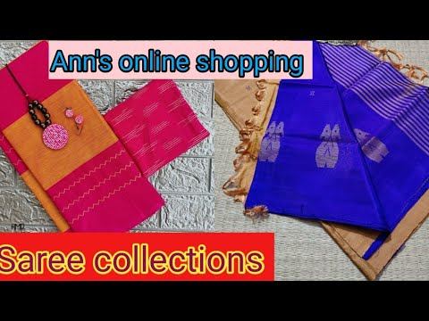 Beautiful Saree collection//Ann's online shopping//COD not Available смотреть онлайн