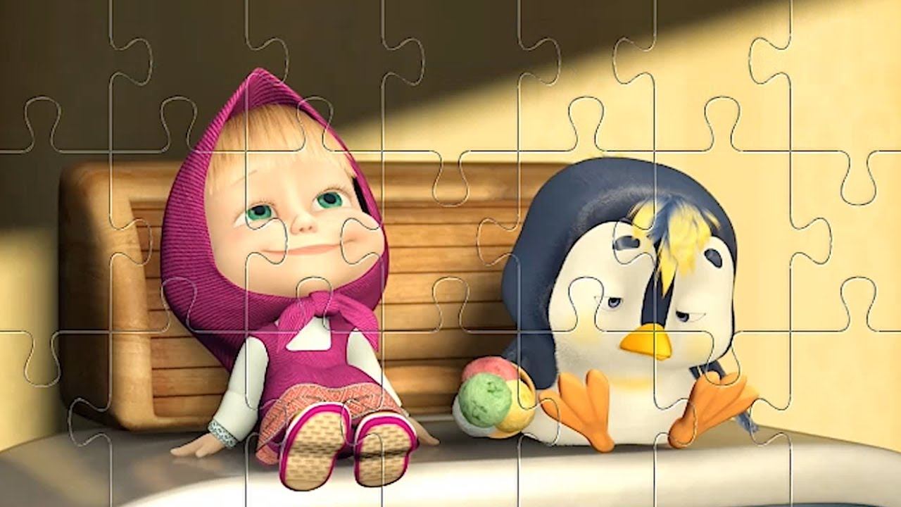 Puzzle Masha Y El Oso. ¡Caliente Vs Frío! 🌞❄ Puzzles Para Niños
