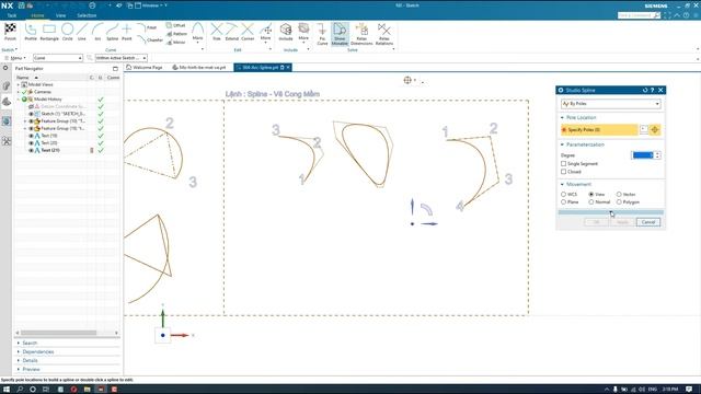Tự Học NX - Bai 011 - Công Cụ Arc - Spline Trong NX смотреть онлайн