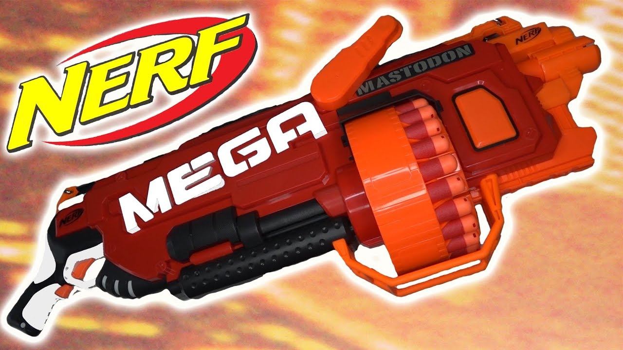 Nerf Mega Mastodon Обзор НЕРФ бластера Unboxing, Review & Firing Test by SanSanychTV смотреть онлайн