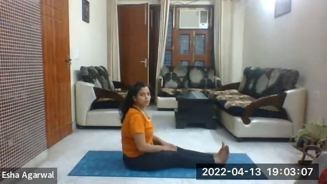 Yoga Practical Session At 6:30 PM On 13-04-2022 || Esha Agarwal || Yoga & Happiness ||