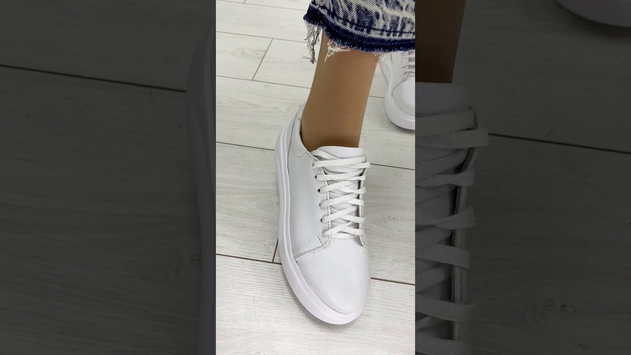 Кеды женские кожаные белые на белой подошве 5560 смотреть онлайн