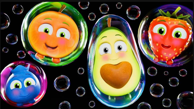 🍉 Dancing Funky Fruits With Bubbles _ Baby Sensory Video And Fun Animation🍓