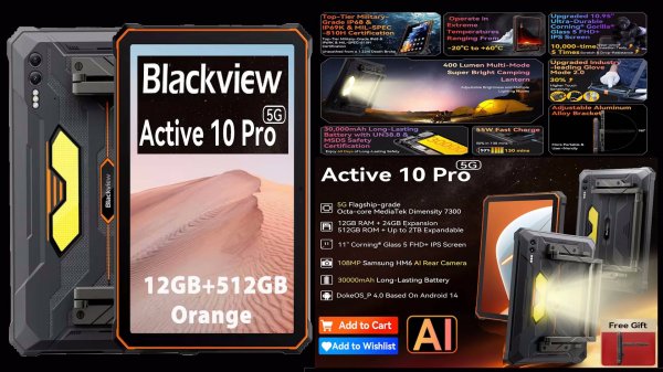 Blackview Active 10 Pro - 11', IP68, 30Ач, прожектор - длинный рассказ о функциях и впечатлении...