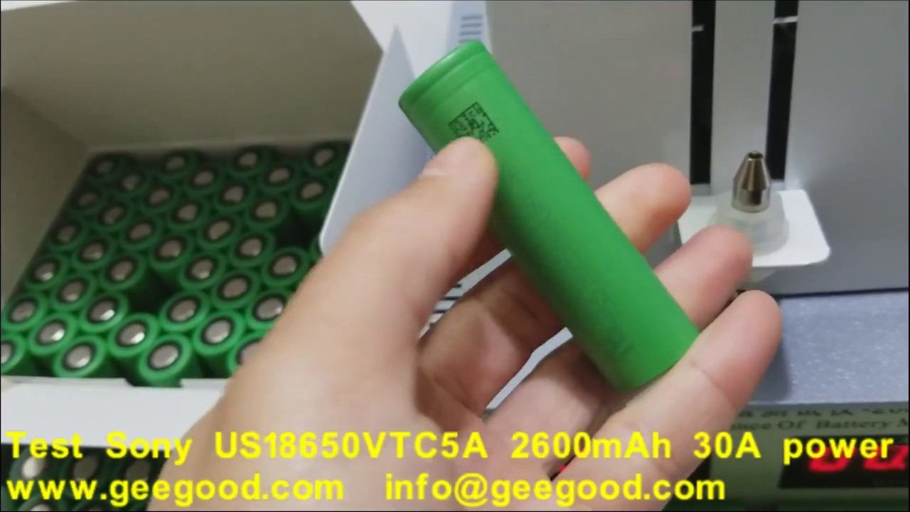 Test Original Sony US18650VTC5A 2600mAh 30A 18650 VTC5A from Geegood 2018 смотреть онлайн