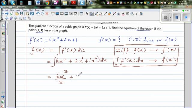 Finding the equation of a cubic function from the gradient function and a point on the curve смотреть онлайн