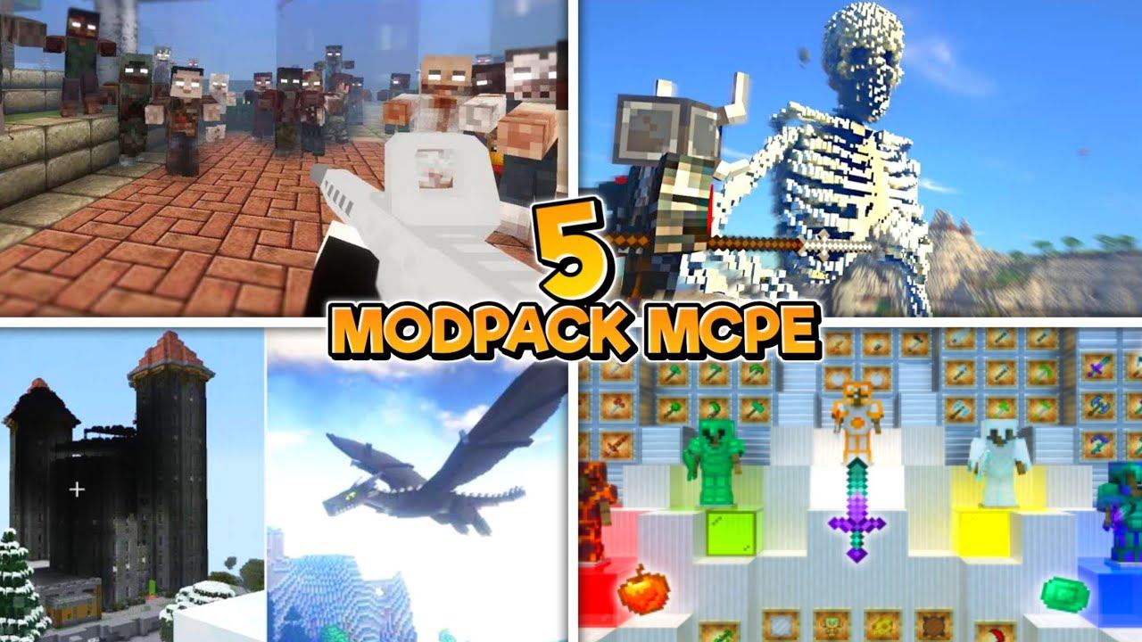 (TOP 5 MODPACK MCPE) Kumpulan Mod/Addon Survival Paling Populer Di MCPE !! Mcpe 1.19/1.20 смотреть онлайн