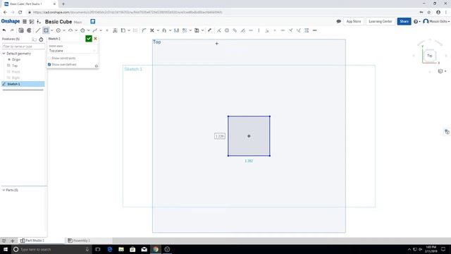 Basic Cube- Onshape Tutorial #1 смотреть онлайн