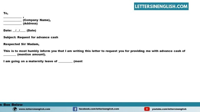 Cash Advance Request Letter For Maternity - Sample Letter Requesting Advance Cash For Maternity