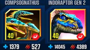 COMPSOGNATHUS VS INDORAPTOR GEN 2 JURASSIC TOUR: VIP BATTLE | JURASSIC WORLD THE GAME