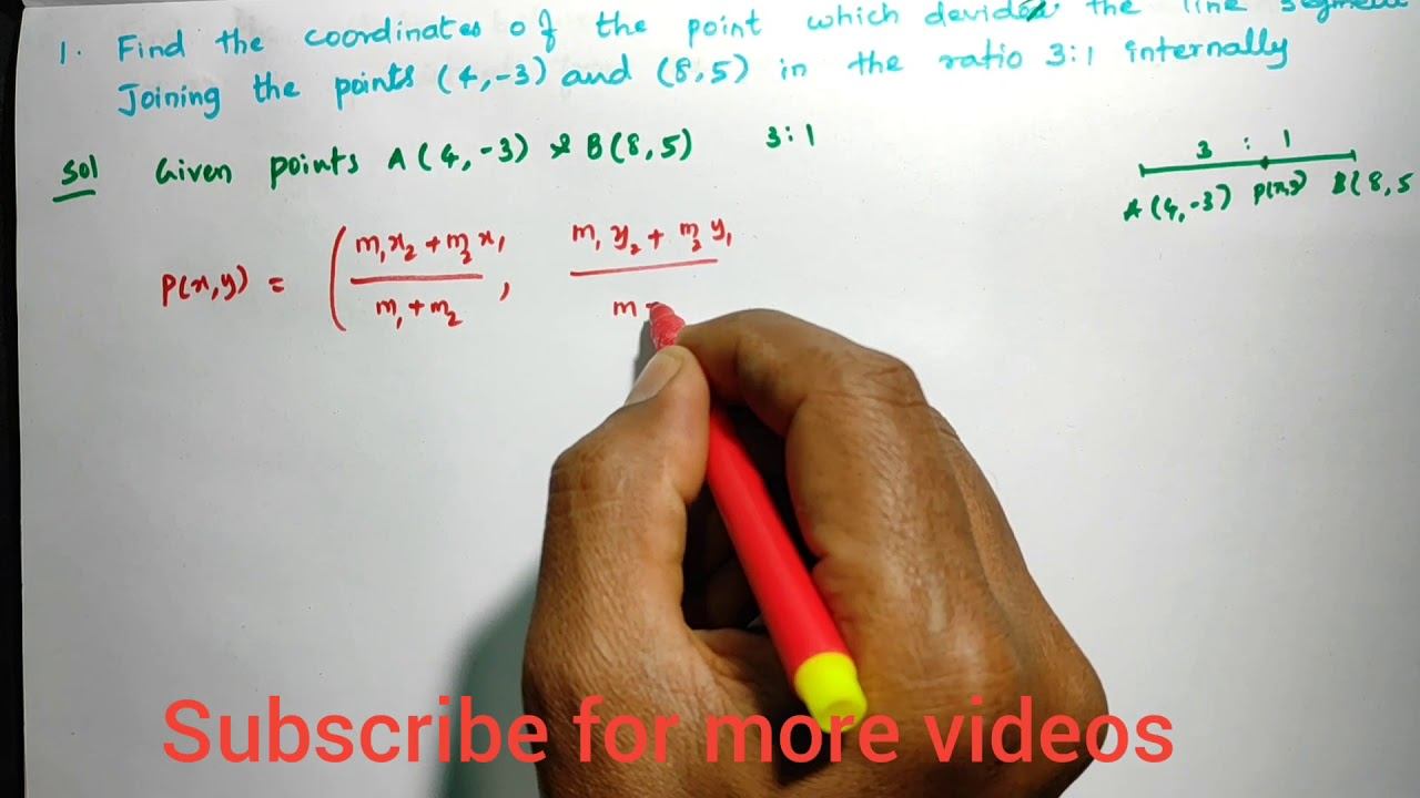Find the coordinates of the points which divides the line segment joining the points (4,-3) & (8,5) смотреть онлайн