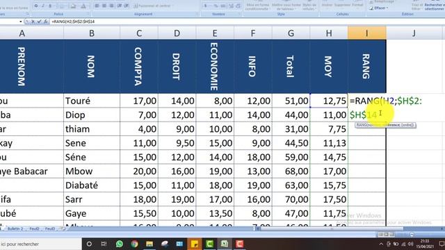 Bulletin de Note (Total, Moyenne, Rang) смотреть онлайн
