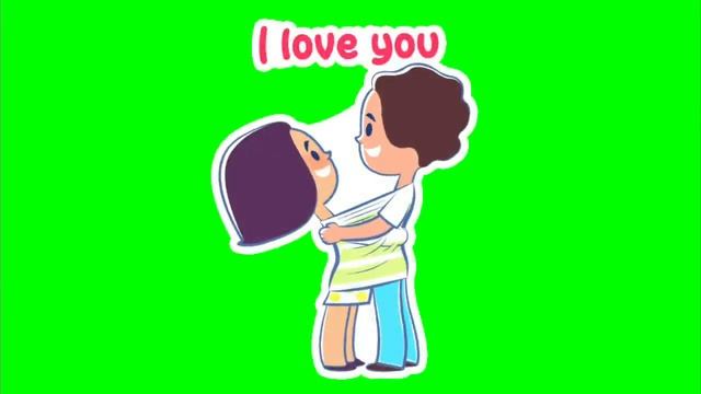 Green Screen - KISS LIPS, I LOVE YOU animation 🔊 смотреть онлайн