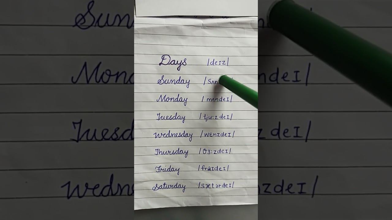 Days of the week with phonetic transcription to pronounce in better way смотреть онлайн