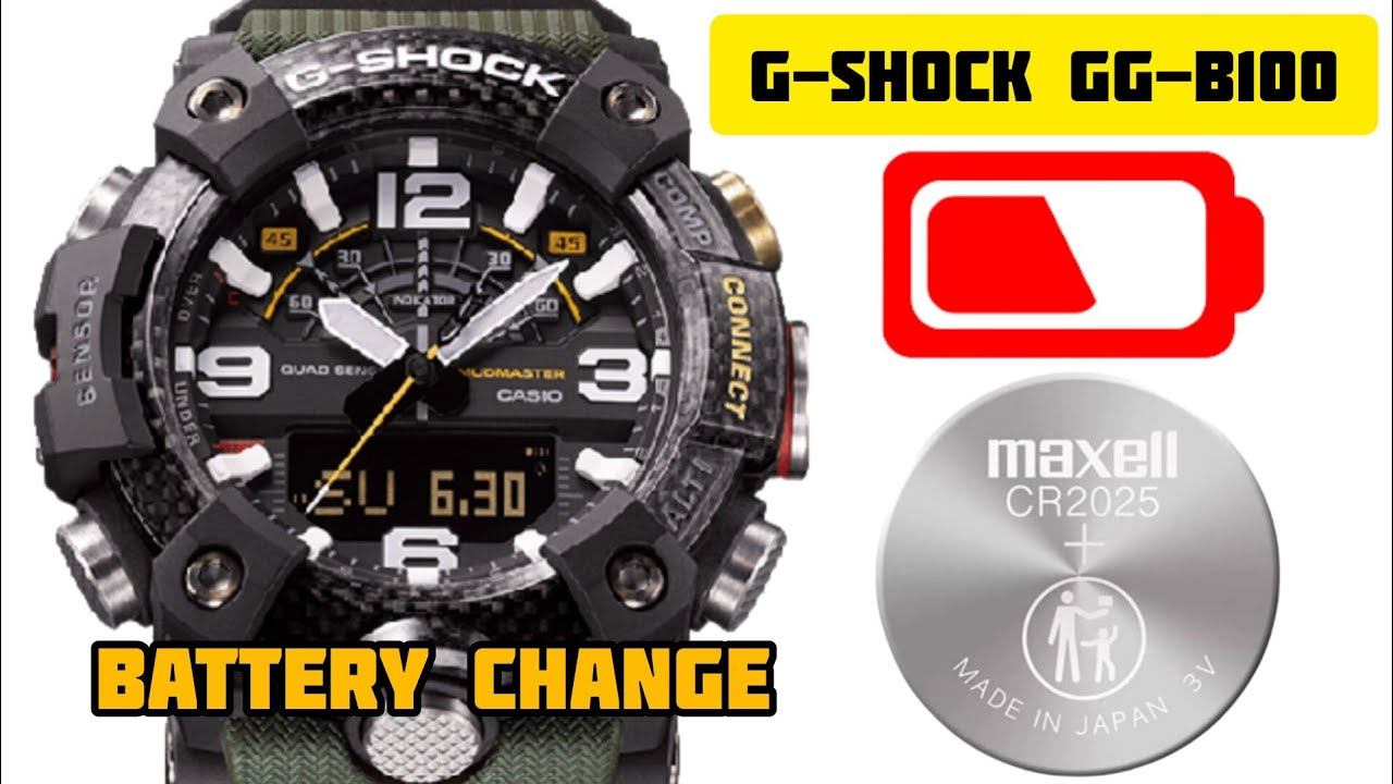 how to change the Battery g-shock mudmaster GG-B100 tutorial / watchservicebd смотреть онлайн
