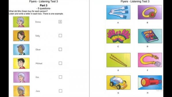 FLYERS 1 TEST 3 FORMAT 2018 Listening Tests 3 With answer key