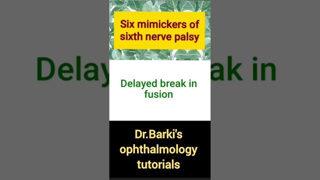 Don't Get Confused!! It May Not Be 6th Nerve Palsy....