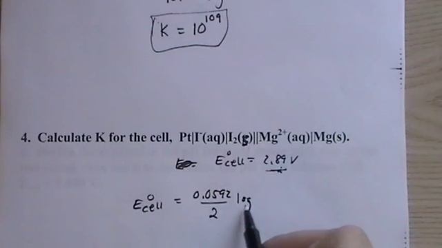 CHEM 1180 Lecture 054 Equilibrium Constants from Cell Potentials смотреть онлайн