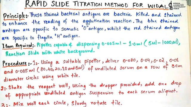 Widal test slide titration/dilution method.Procedure and result interpretation in an easy way. смотреть онлайн