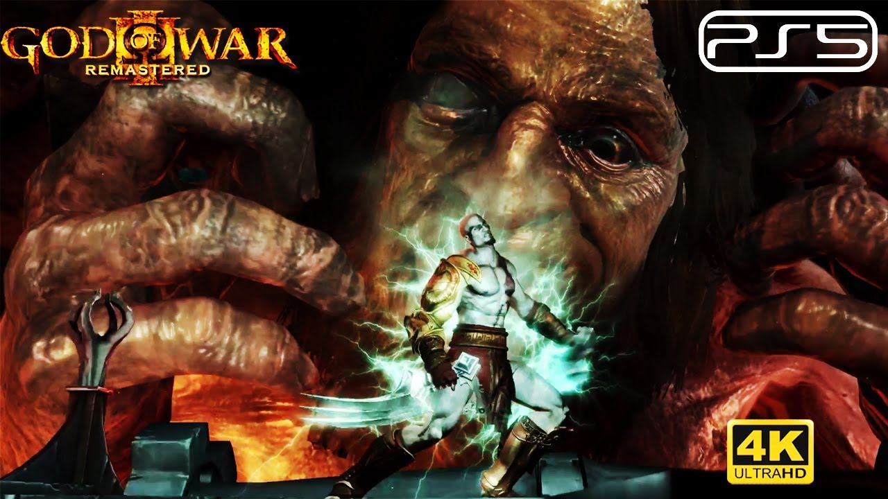 God of War III Remastered (PS5) Kratos Kills Hephaestus and (Hera) Fight Scene [4K 60FPS] #trending смотреть онлайн