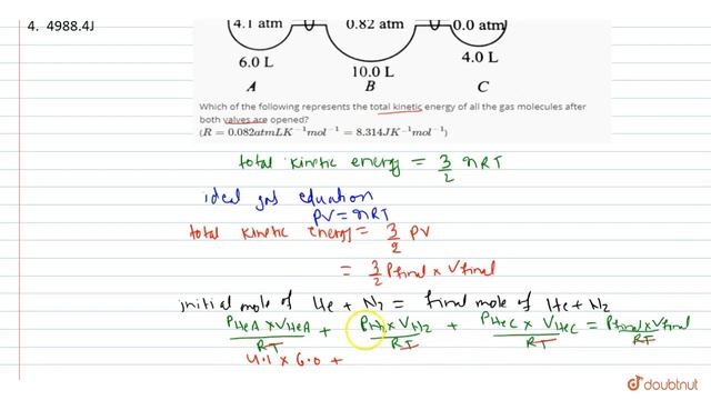 The figure given below shows three glass chambers that are connected by valves of negligible смотреть онлайн