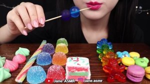 ASMR RAINBOW DESSERTS *JELLY BALLS, CAKE POP, GUMMY, JELLO 무지개 젤리 볼, 케이크 팝 먹방 MUKBANG
