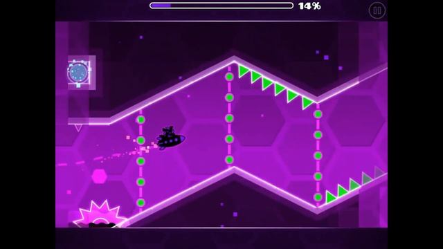 Прохождение уровня Hexagon Force в игре Geometry Dash, все монеты смотреть онлайн