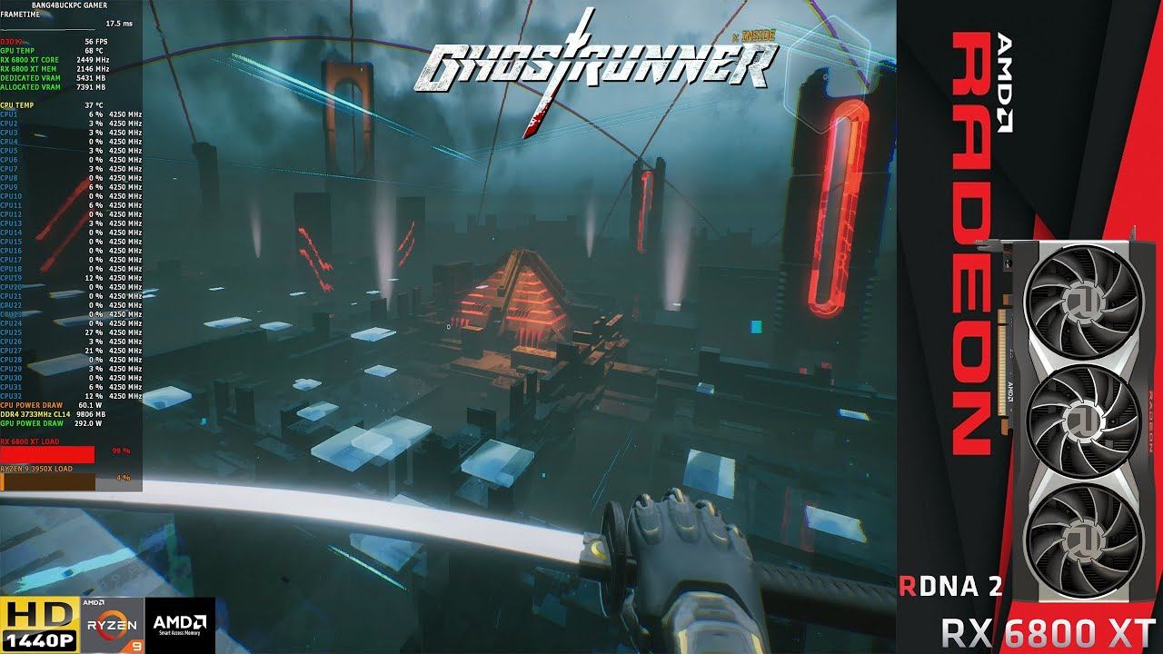 Ghostrunner Raytracing Epic/High Settings 1440p | RX 6800 XT | Ryzen 9 3950X смотреть онлайн