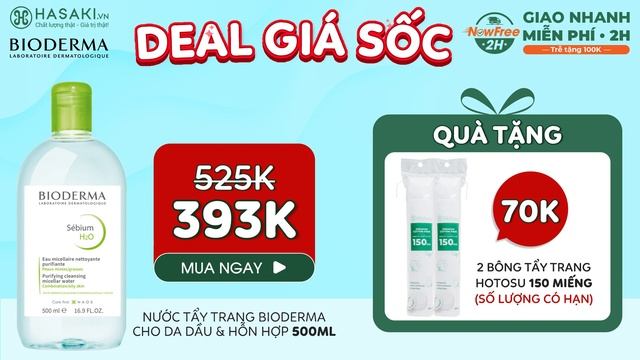 Hasaki x Nước Tẩy Trang Bioderma Dành Cho Da Dầu & Hỗn Hợp 500ml Tặng 2 Bông Tẩy Trang Hotosu смотреть онлайн