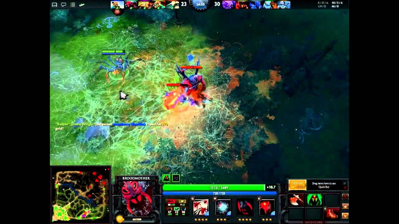 Dota 2 Broodmother gameplay part 3 смотреть онлайн